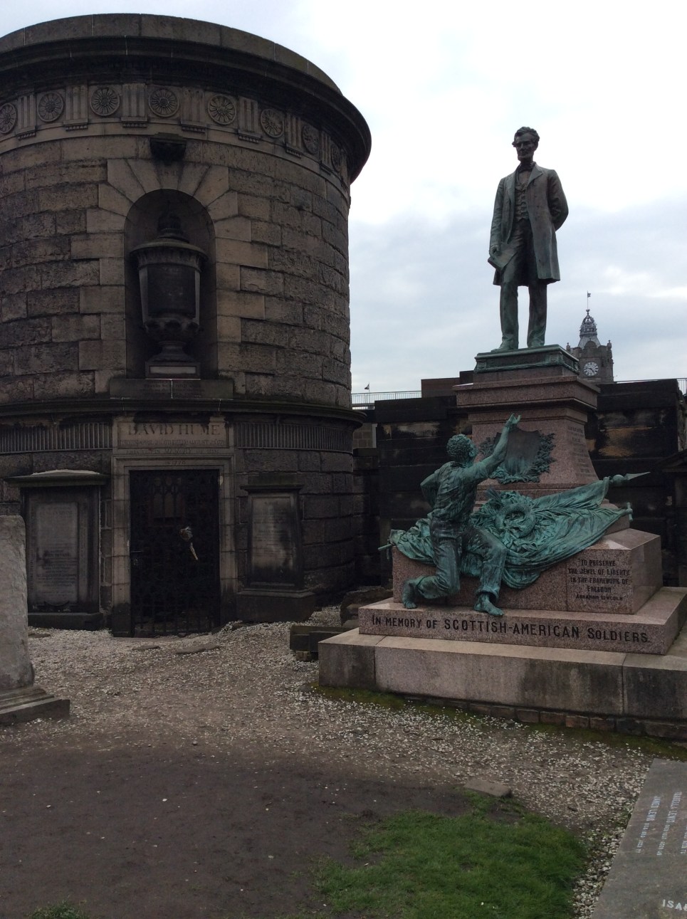 Hume's and Abraham Lincoln Scottish soldier monuments,