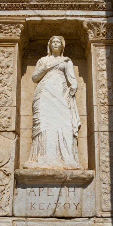 Statue of Arete in Celsus' Library in Ephesus by Carlos Delgado, Creative Commons Licence CC BY-SA 3.0