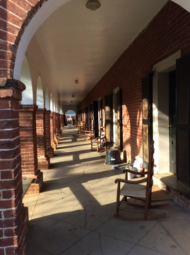 Long porch of student housing at the Pavilion, University of Virginia, 2015 by Amy Cools