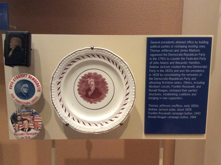 Presidential Souvenirs at the Smithsonian, including a Jefferson snuffbox at upper left, 2015 by Amy Cools