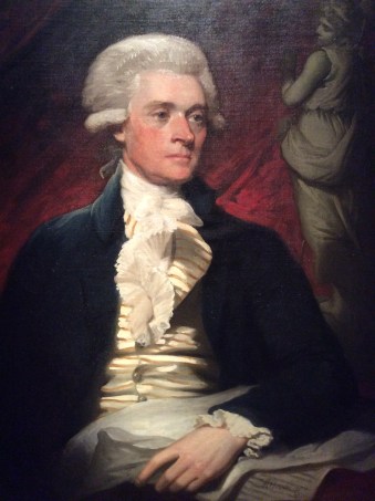 Thomas Jefferson portrait by Mather Brown, at Washington DC portrait gallery, photo 2016 by Amy Cools