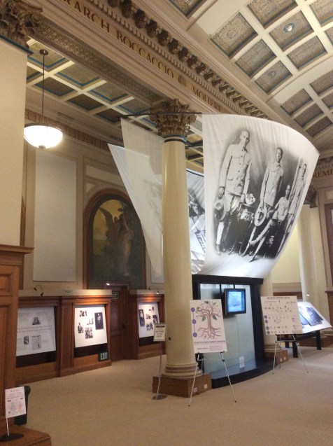 A view of an exhibit in AAMLO's main gallery, upper floor, AAMLO, 2015 Amy Cools