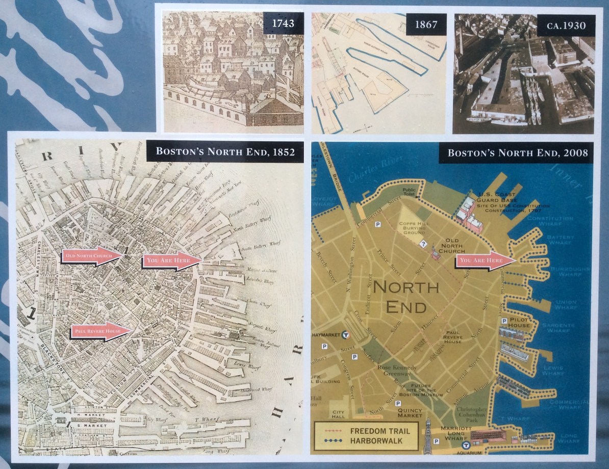Battery Wharf plaque maps, detail