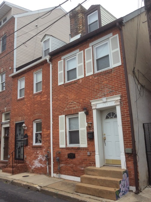 Billie Holliday house at 219 Durham St, Fell's Point, Baltimore MD, photo 2016 Amy Cools