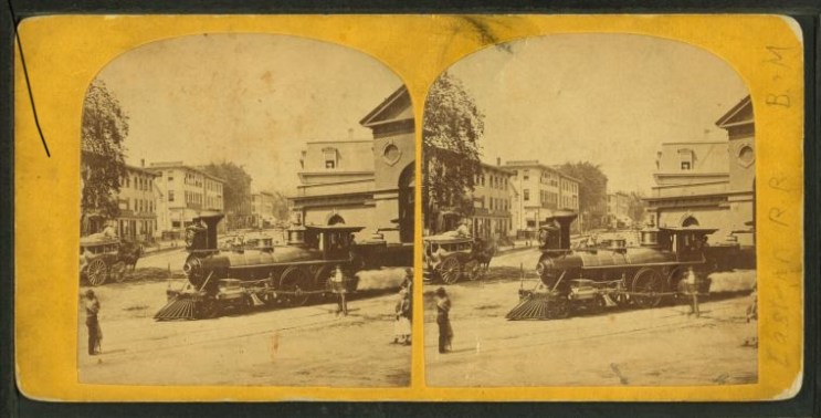 Old Lynn Central Square and depot, photo by William T. Webster, via Wikimedia Commons