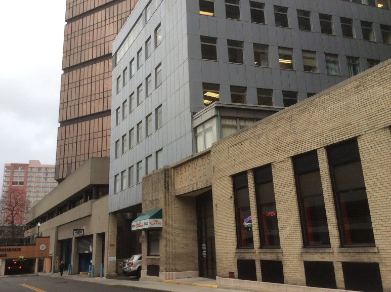 Corinthian St, north of Main, around the site of old Corinthian Hall