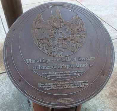 Plaque honoring Crispus Attucks, at Philadelphia's African American Museum