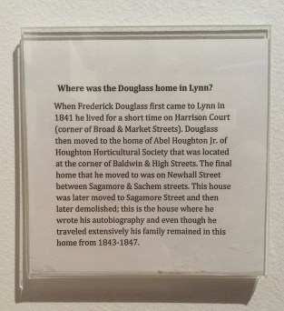 Douglass family homes in Lynn, MA, Lynn Museum & Historical Society placard