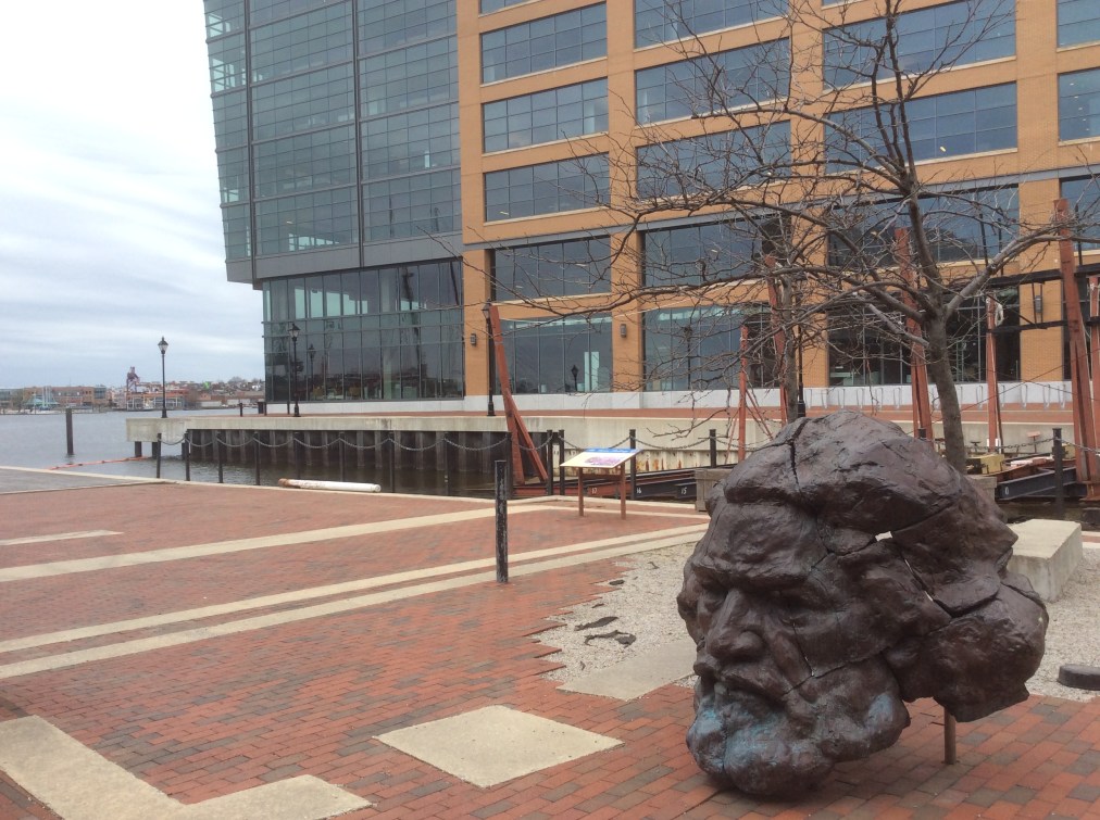 Frederick Douglass sculpture at Maritime Park Fell's Pt, photo 1, 2016 by Amy Cools