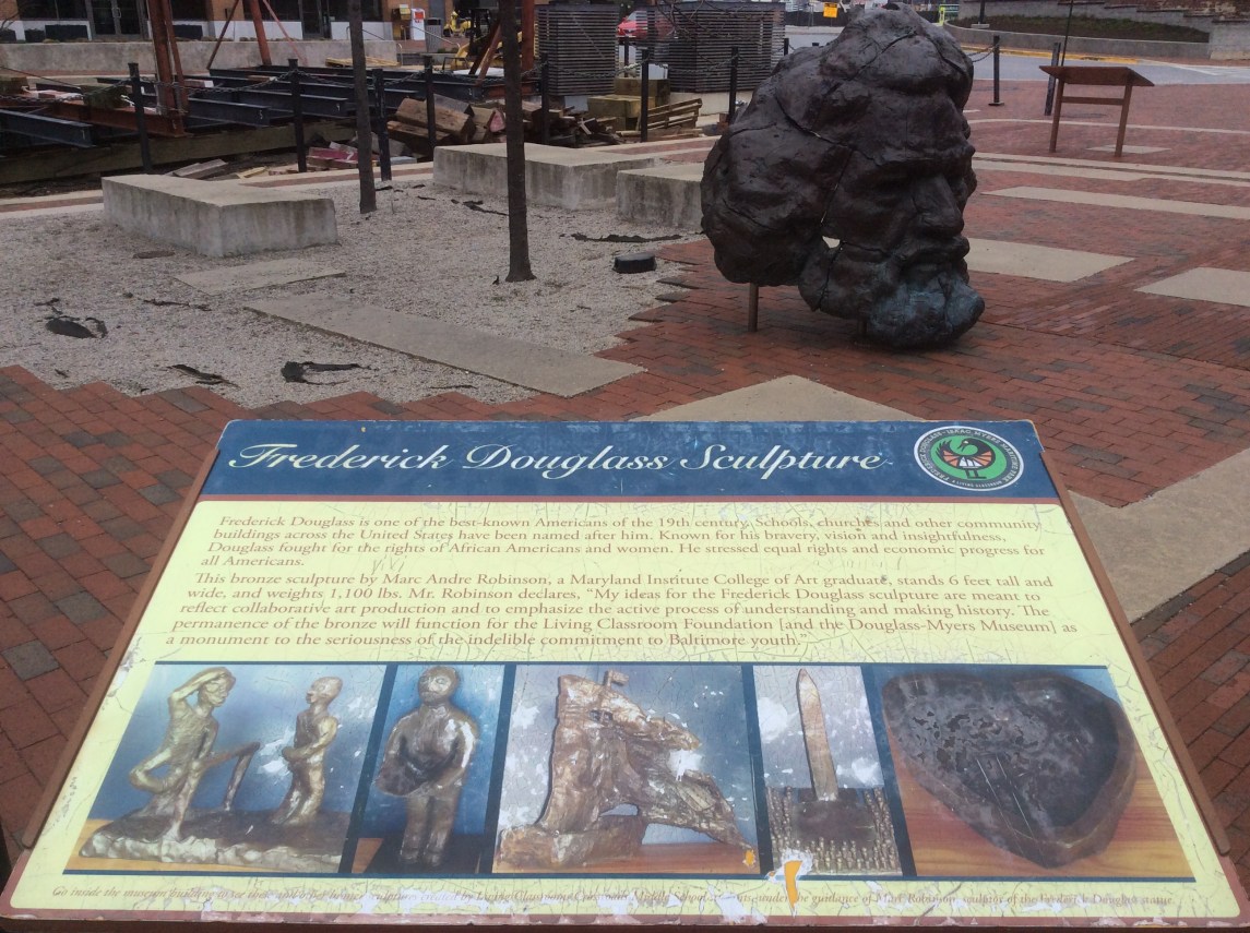 Frederick Douglass sculpture at Maritime Park Fell's Pt, photo 2, 2016 by Amy Cools