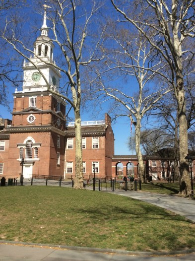 Independence Hall lawn, at the south entrance