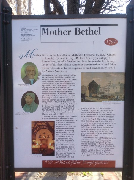 Mother Bethel historical sign, Old City Philadelphia