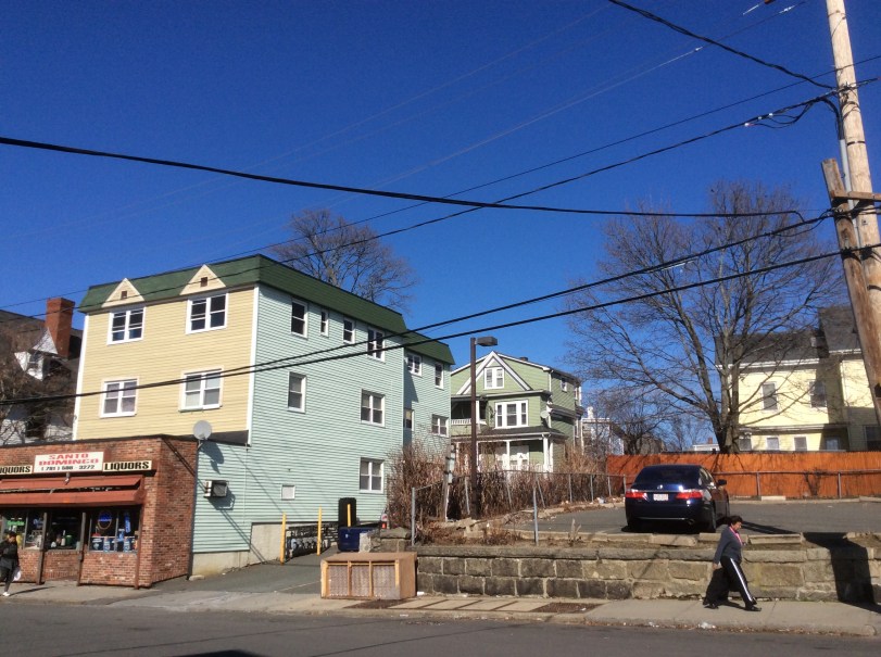 Newhall St between Sagamore and Sechem Streets, 3rd of Douglass family homes in Lynn MA, where Douglass wrote his Narrative