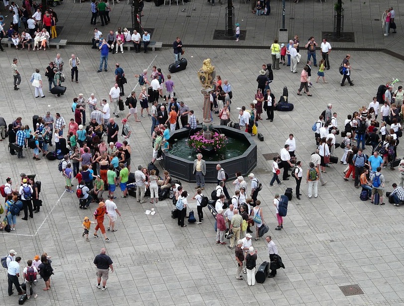 People in a Public Square, Image Creative Commons via Pixabay