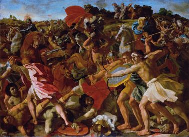 Poussin Nicolas - The Victory of Joshua over the Amalekites, copy, Public Domain via Wikimedia Commons