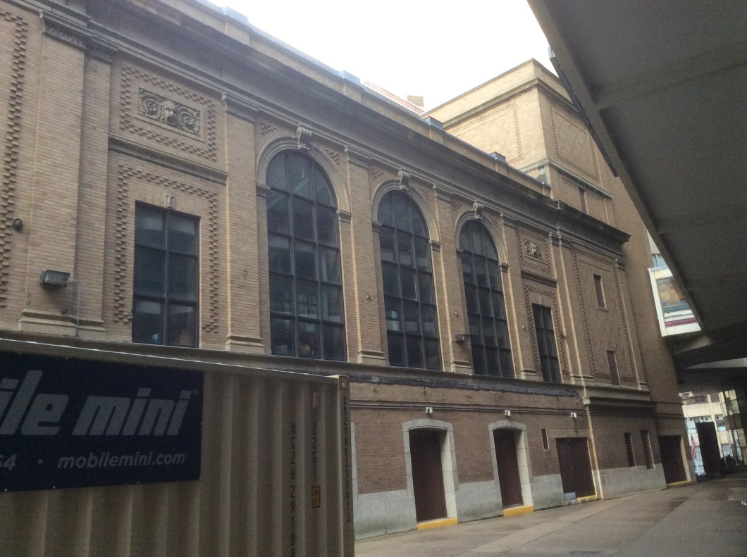 Wang Theater back end, along alley off Tremont St