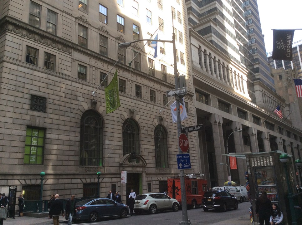 Bank of New York at Wall and William Sts NYC, 2016 by Amy Cools