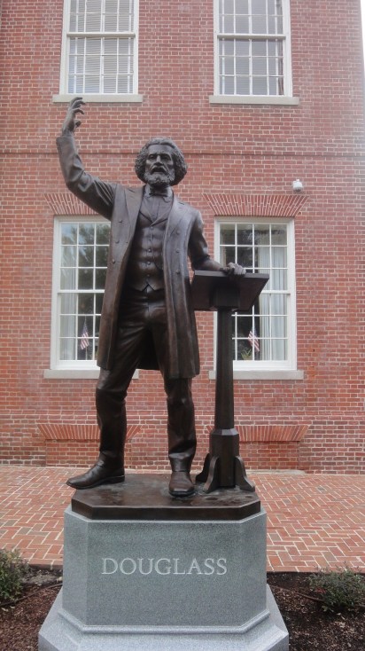 A statue of Frederick Douglass outside of the Talbot County Courthouse in Easton, courtesy Preservation Maryland, Creative Commons