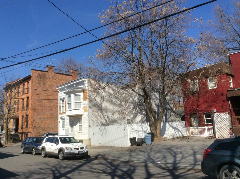 Liberty St at Franklin, Troy NY, two blocks east of the Liberty Street Presbyterian Church site