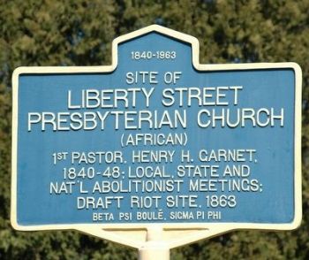 Liberty Street Presbyterian Church Marker at Liberty and Church Streets, photo by Howard C Ohlhous