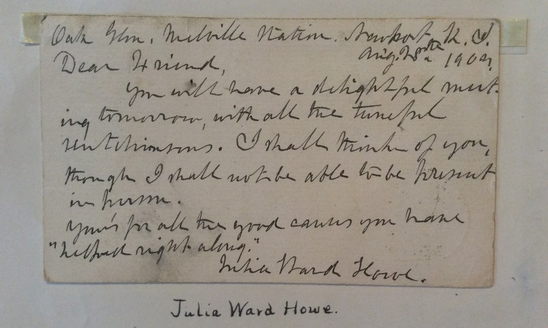 Note from Julia Ward Howe