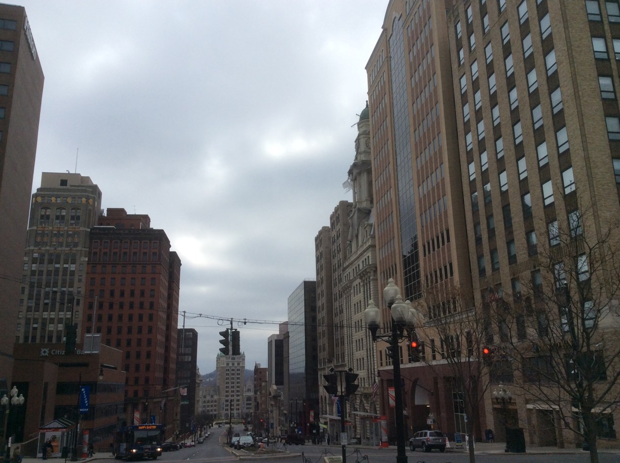 A view down State Street looking toward the Hudson River, Albany NY