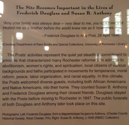 Amy and Isaac Post sign at site of their house, now the Hochstein School, 2016 A Cools