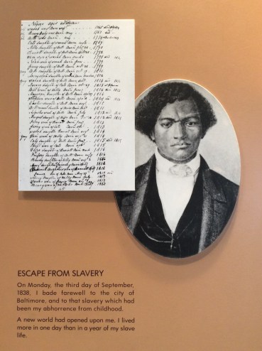 Detail of Frederick Douglass autobiography exhibit, FD Home Visitor Center
