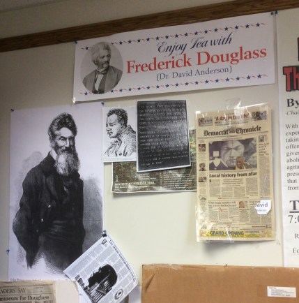 Douglass scholarship articles and posters, Dr. David Anderson's office, Nazareth College Rochester, 2016 Amy Cools