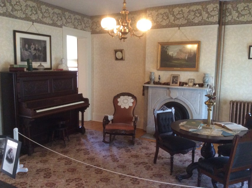  Front Parlor of Susan B Anthony House in Rochester. I snap this photo before I see the 'no photography' sign, thinking the policy was the same here as in the museum. But the deed was done, and I'm not one to let a good photo go to waste