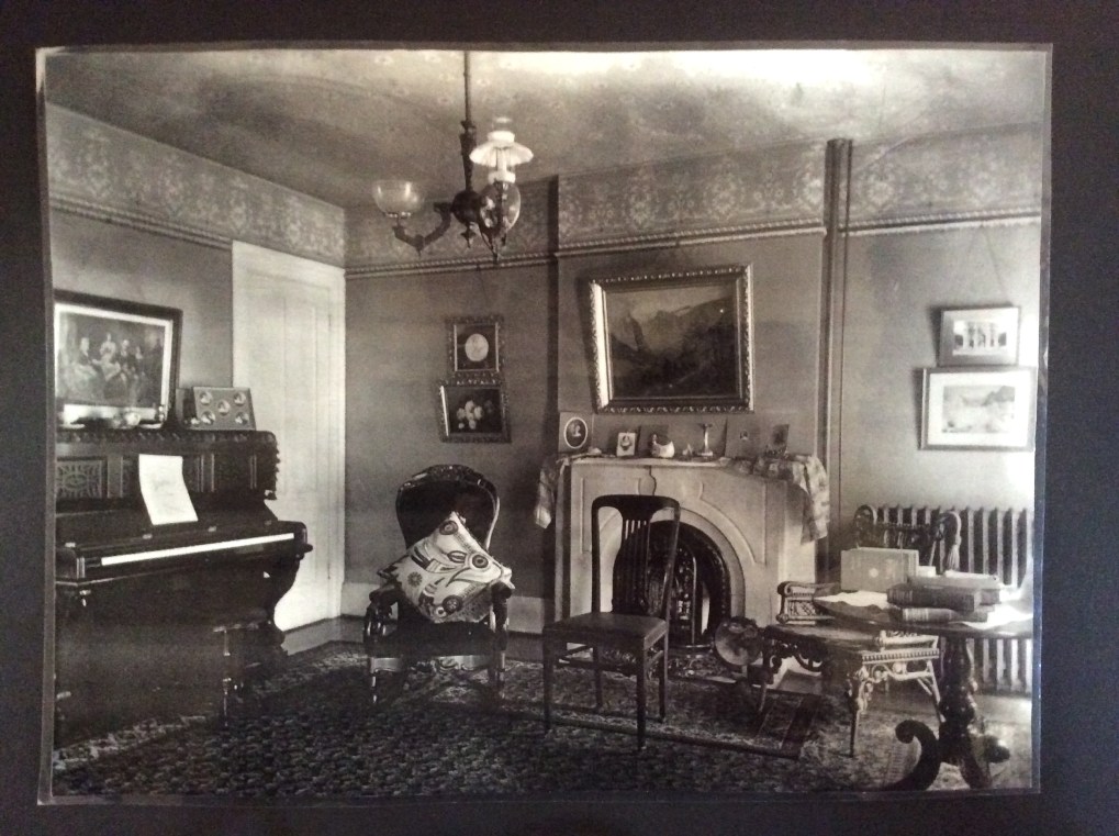  Parlor of Susan B. Anthony House, photo of photo at museum exhibit