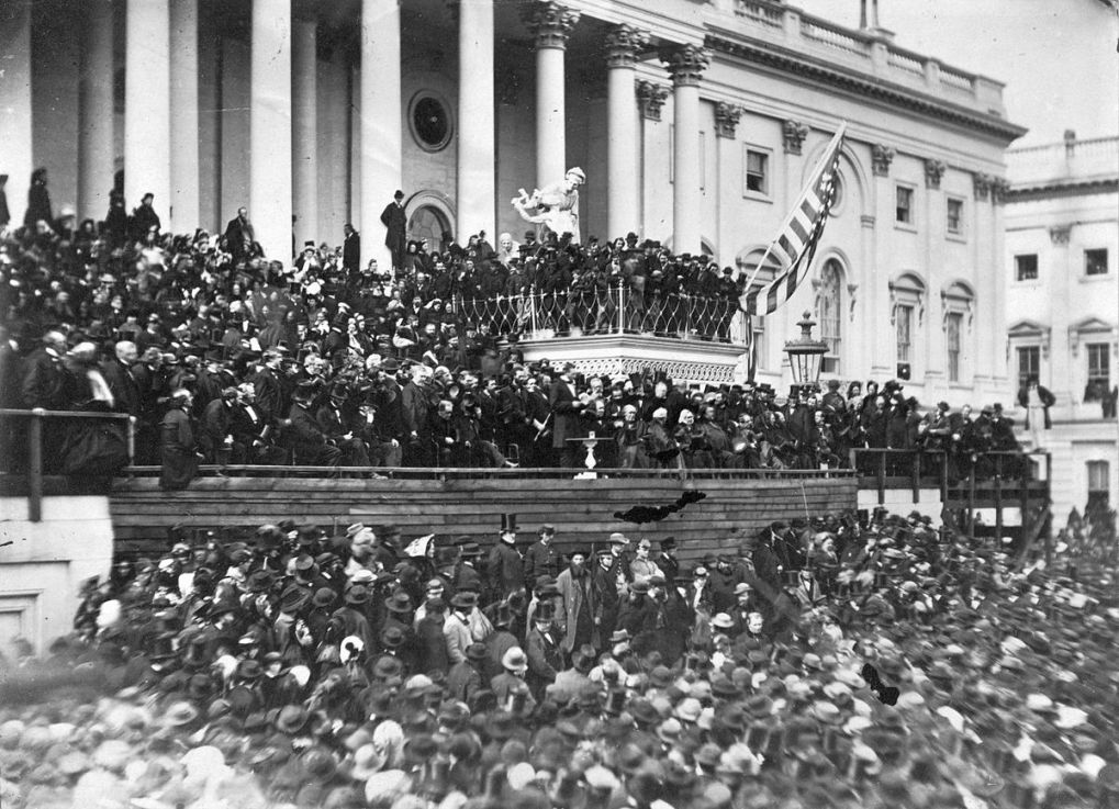 Abraham Lincoln delivering 2nd inaugural address as President of the U.S., Washington, D.C., photo Public Domain via LOC