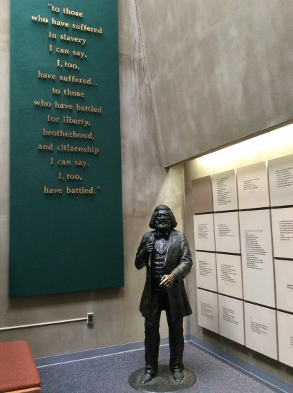 Statue and quote at the Frederick Douglass National Historic Site