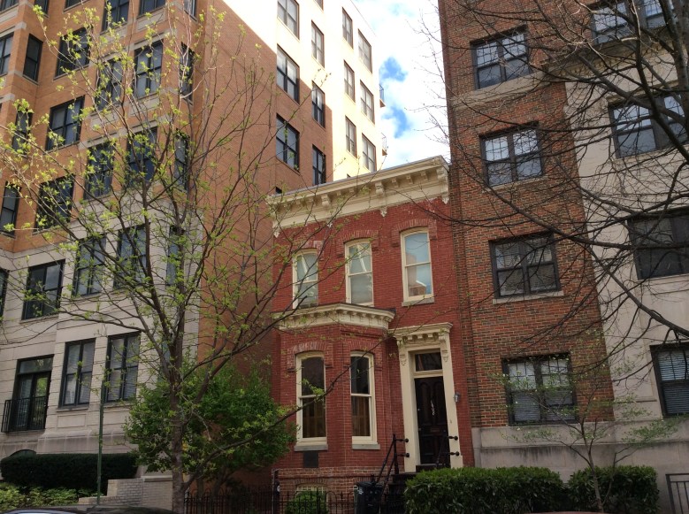 Charlotte Grimke House sandwiched between two apartment buildings, Washington DC