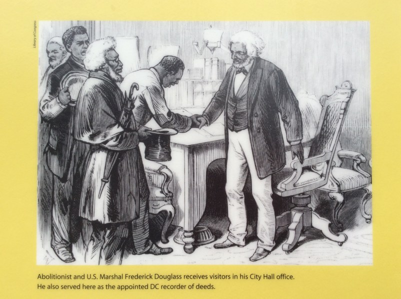 Frederick Douglass as US Recorder of Deeds, Library of Congress image, sign at D.C. Court of Appeals