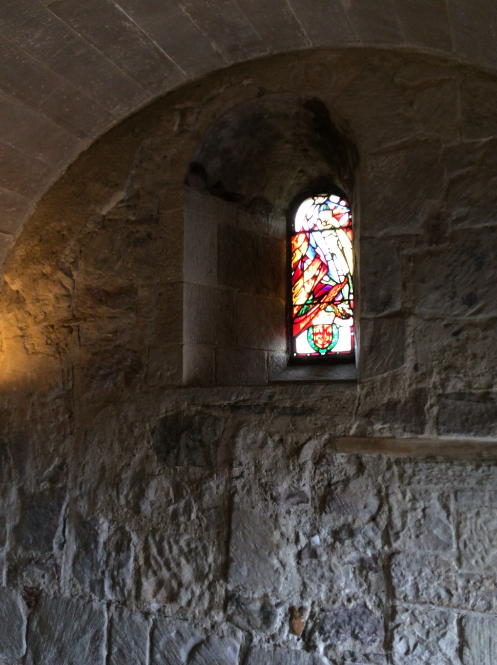 Decorated medieval arch in St Margaret's Chapel, Edinburgh Castle