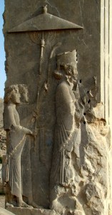 Relief of the Persian king Xerxes (485-465 BC) in the doorway of his palace at Persepolis