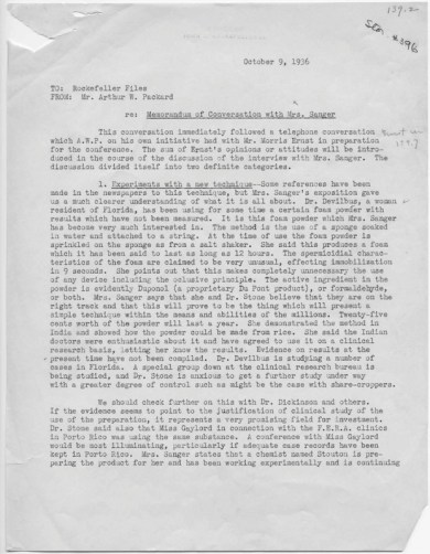 arthur-packard-memorandum-of-conversation-with-margaret-sanger-oct-9th-1936-1st-page