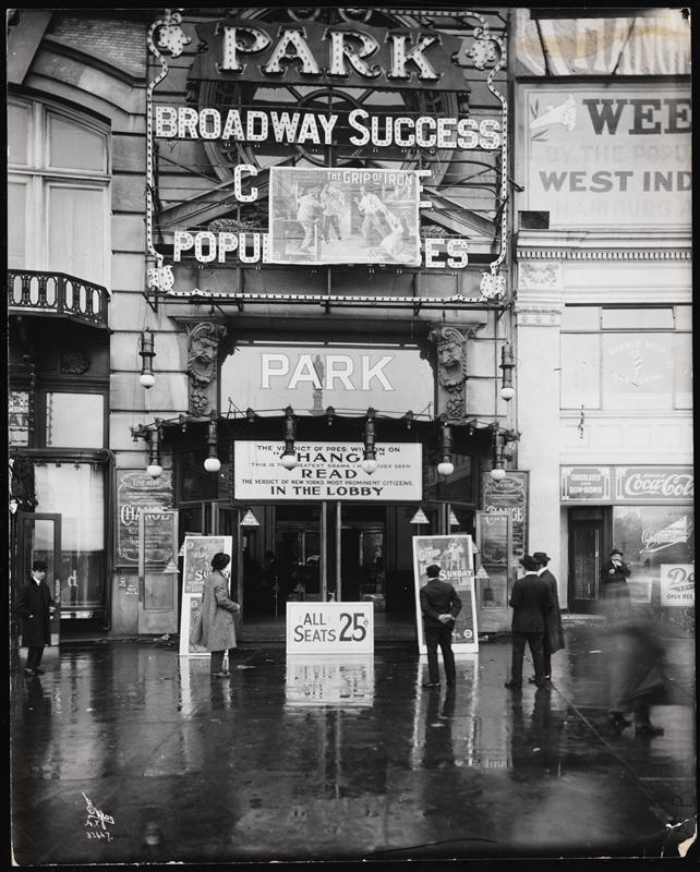 Entrance of the Park Theater, formerly the Majestic, Columbus Circle, 59th St, NY, courtesy of MCNY