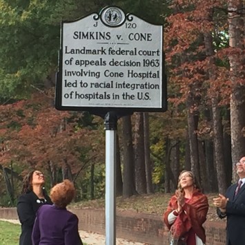 Historical marker for landmark decision of Simkin v. Cone, 1963