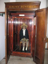 Jeremy Bentham's Auto-Icon at University College London, 2003 by Michael Reeve, GNU Free Documentation License Version 1.2