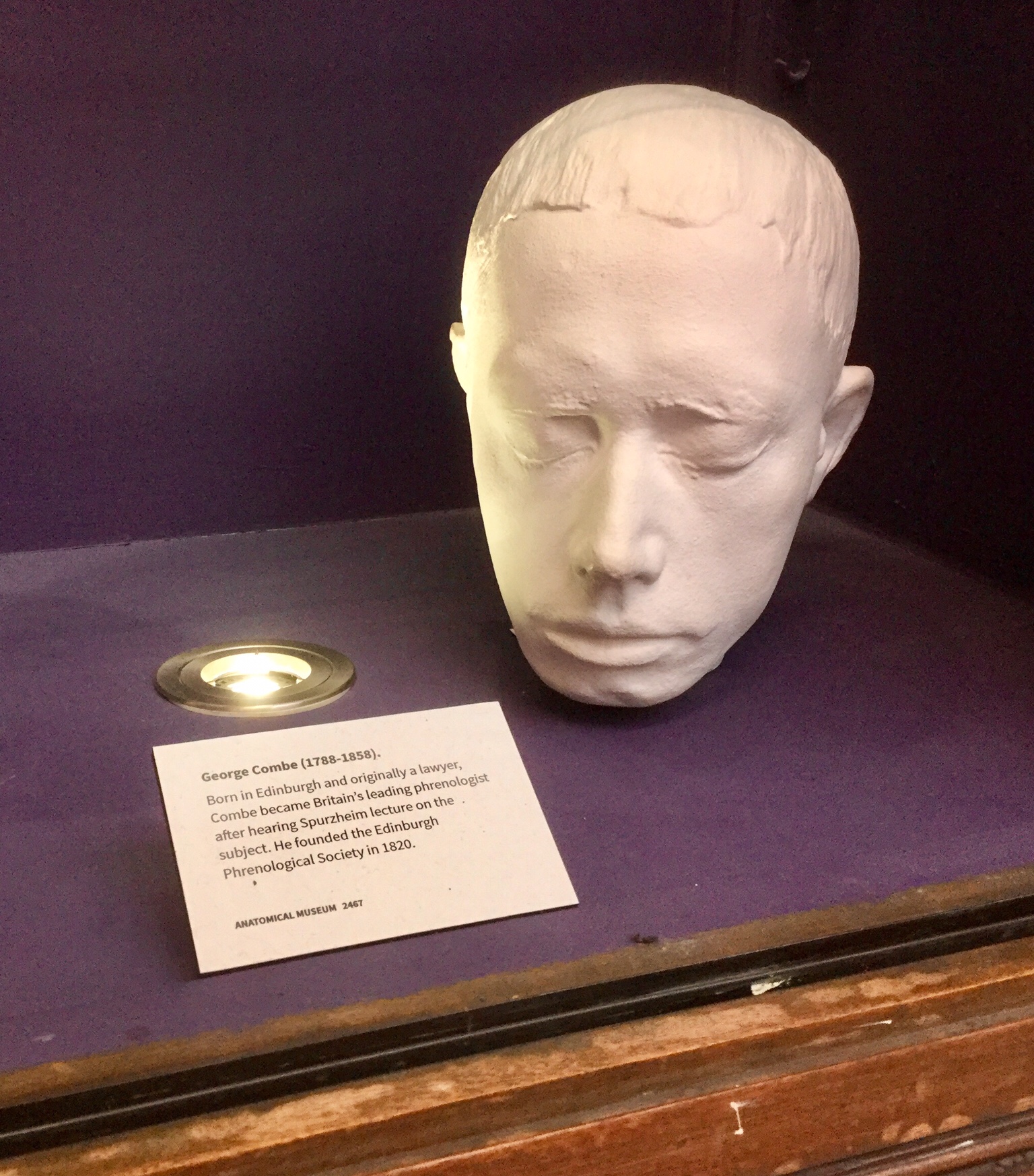 Life mask of George Combe, Anatomical Museum, Old Medical School, University of Edinburgh, 2018 Amy Cools